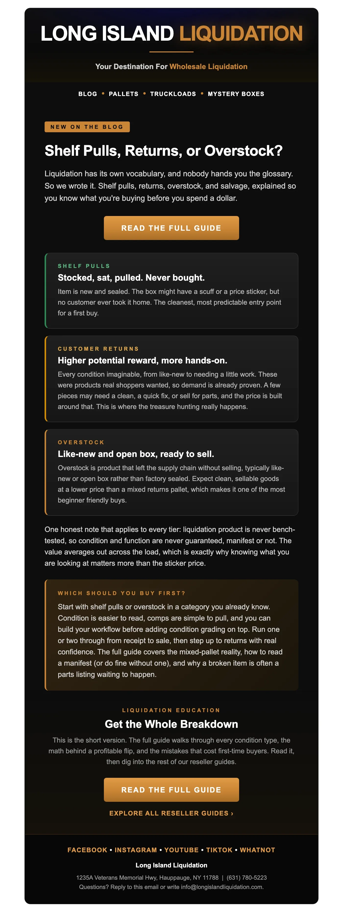 Email design: Learn Before You Buy: Pallet Guide